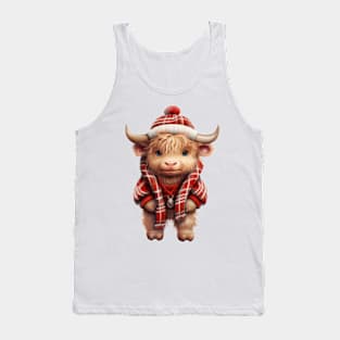 Christmas Baby Highland Cow #6 Tank Top